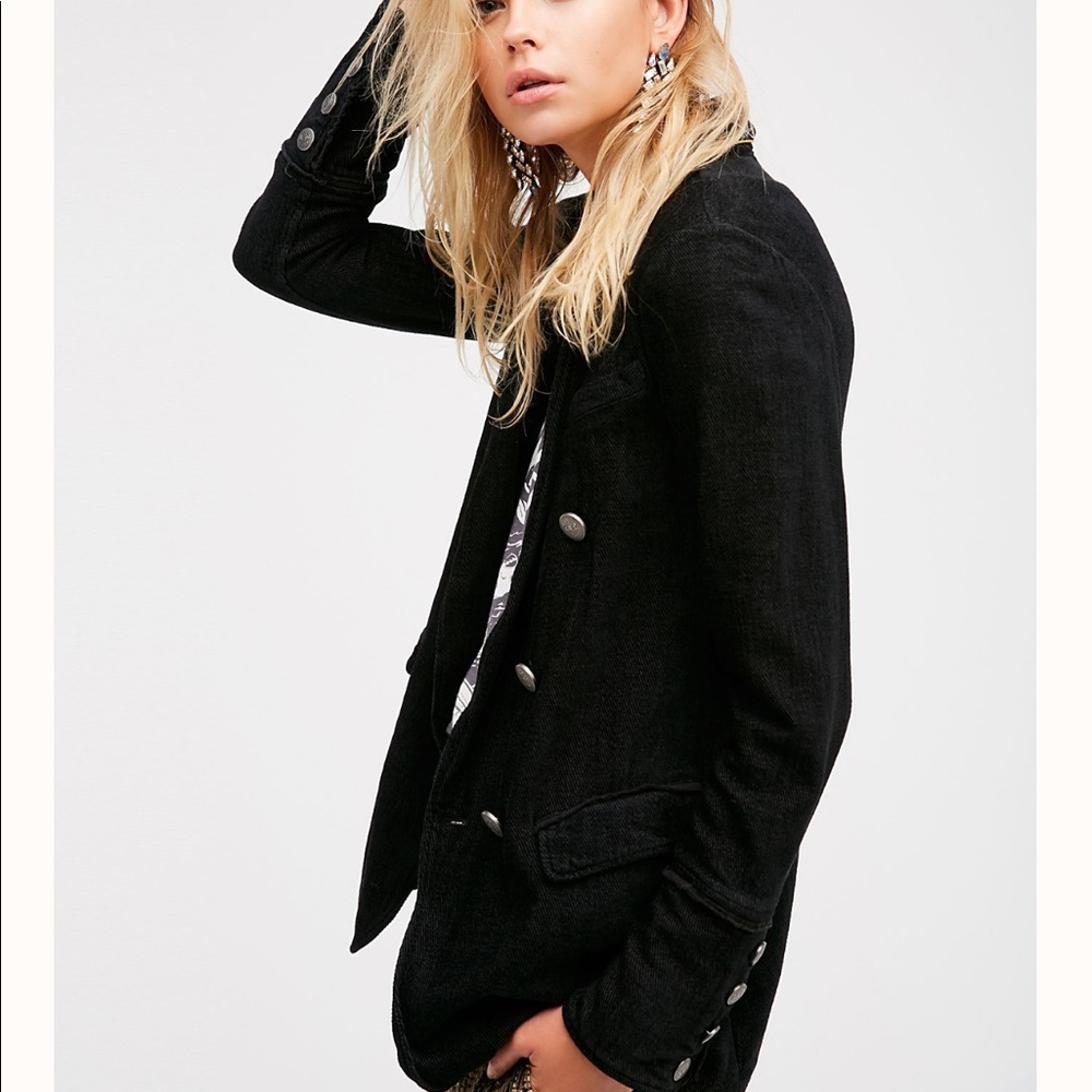 Free People Long and Slim Chenille Blazer